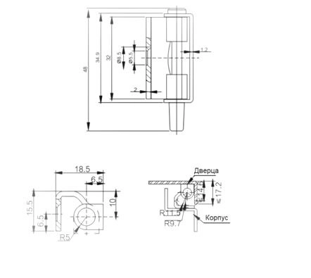Петля потайная RZP 357 TITAN (нерж.сталь) Петля потайная RZP 357 TITAN (нерж.сталь)