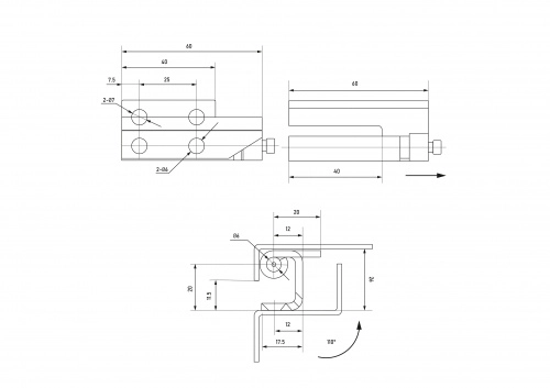 Петля потайная RZP 356 правая