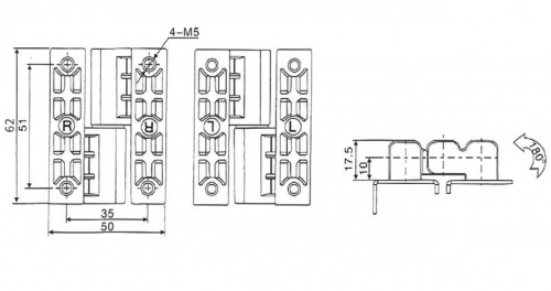 Петля боковая RZP 493-1 (черная)