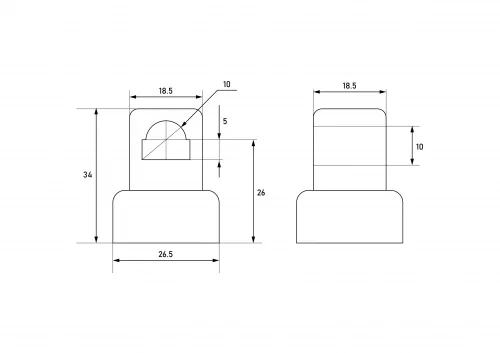 Крепление RZC 02L26 для тяг (универсальное), полиуретан H=34 мм