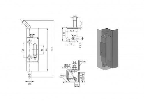 Петля потайная RZP 1095