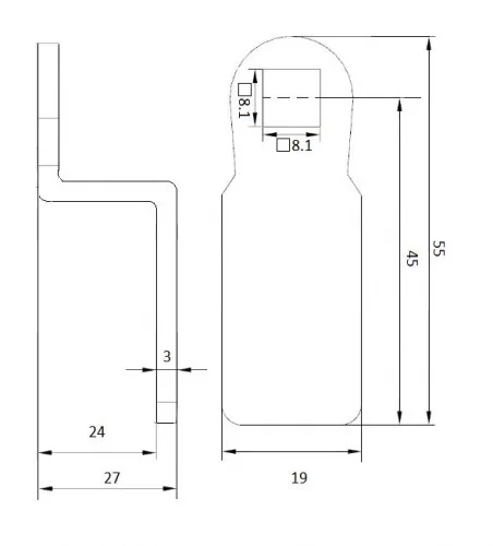 Ригель с изгибом LD (24х45)