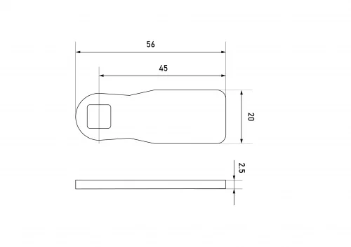 Ригель SR Без ограничителя прямой 0*56